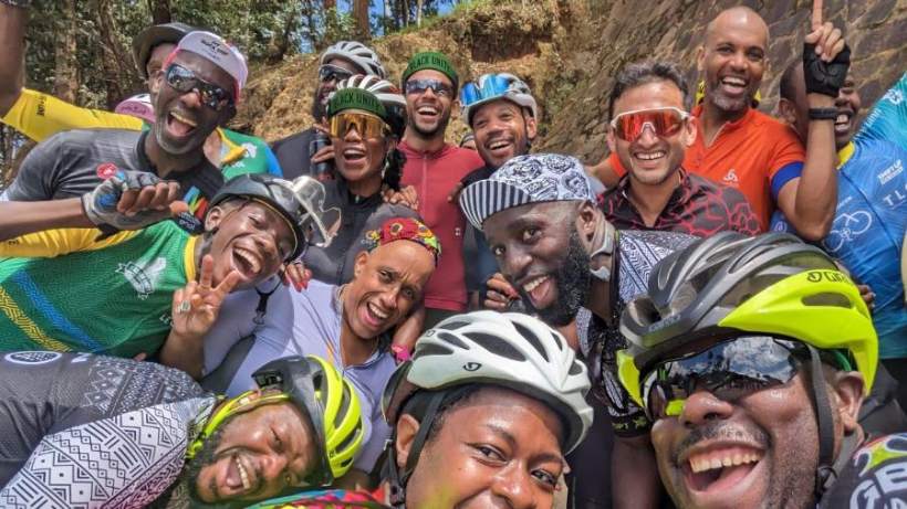 Black Unity Bike Ride — riders together after a climb