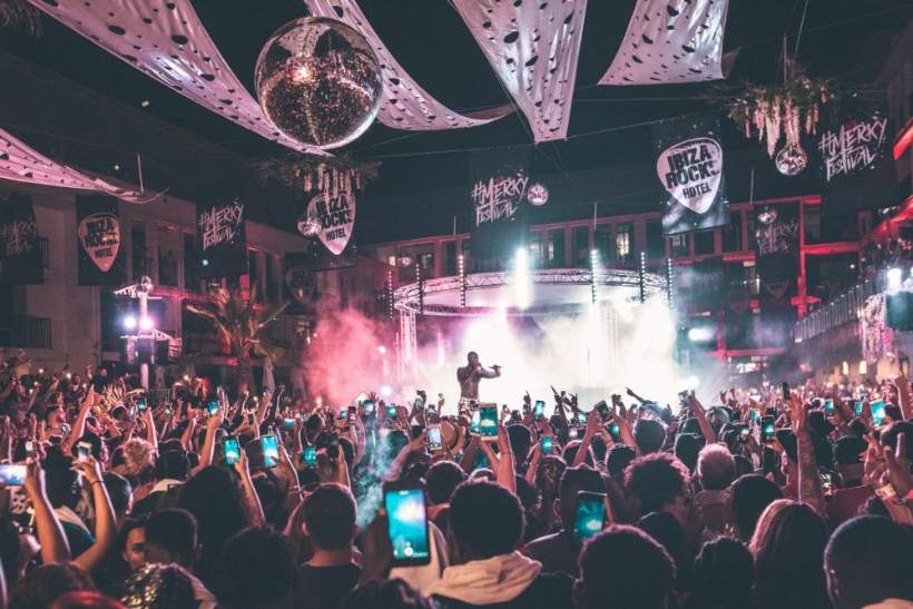 Stormzy performing at #Merky Festival, Ibiza Rocks